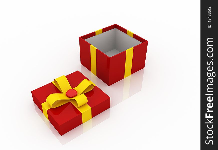 Digital illustration of Gift box in 3d