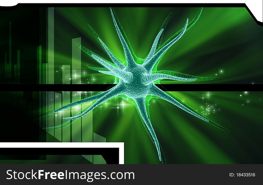 Digital illustration of VIRUS in 3d on digital background