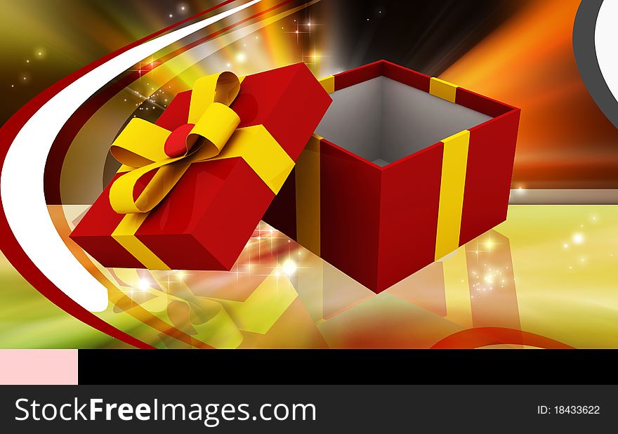 Digital illustration of Gift box in 3d