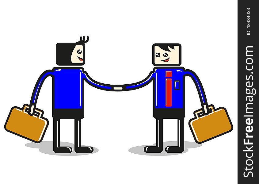 Businessman handshake created by  describing relation ship in business