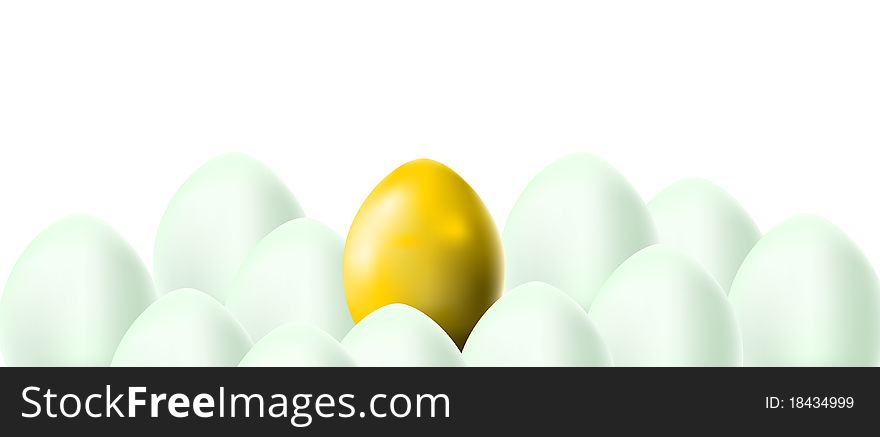 The border of white and golden eggs