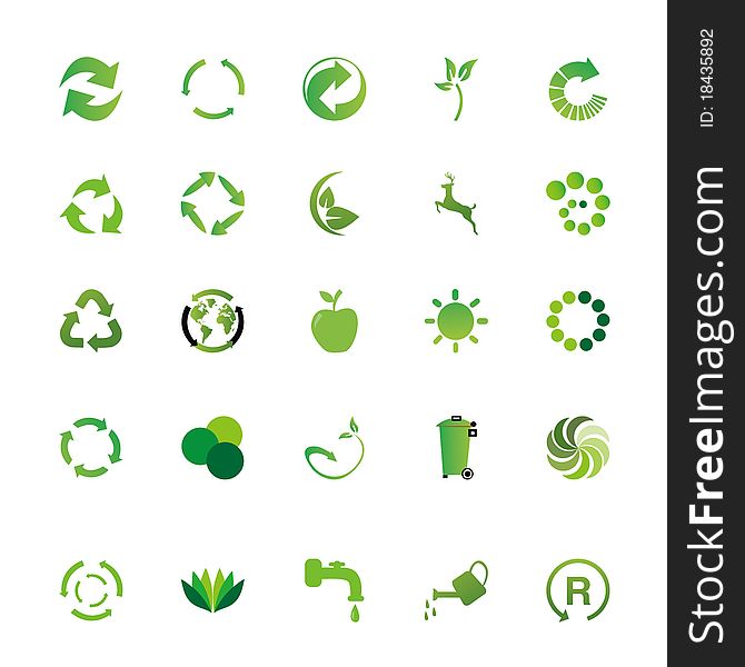 Set of green identification, illustration. Set of green identification, illustration.