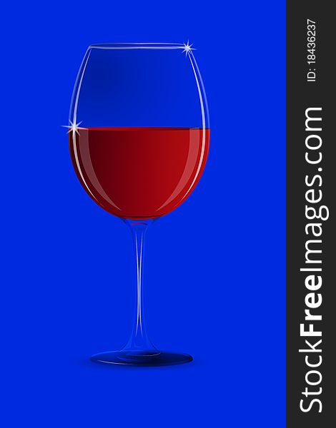 Illustration of wine in glass on abstract background