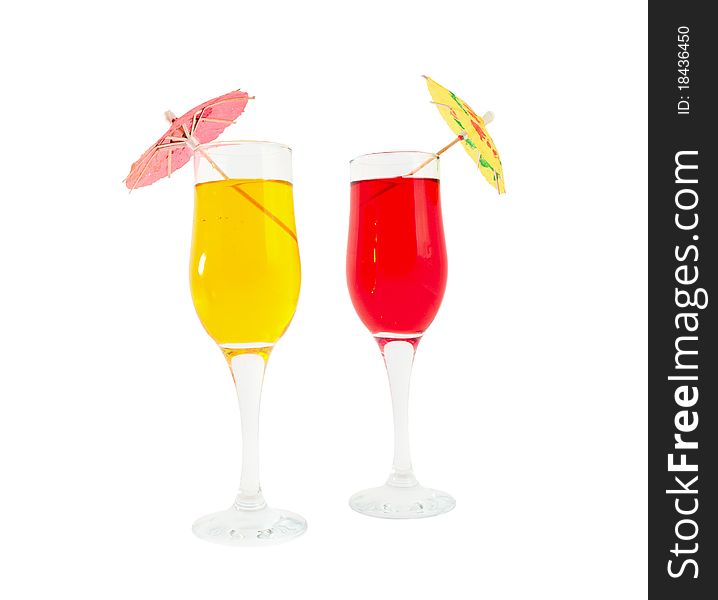 Cocktails on a white background