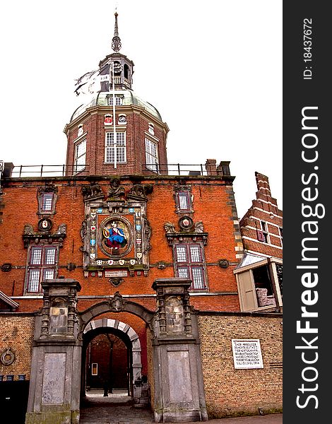 Old gateway in fortified Dordrecht