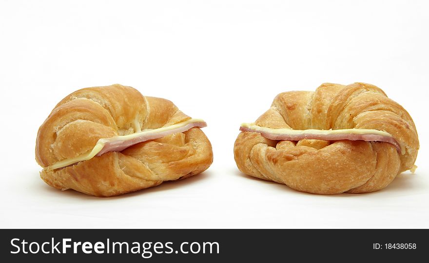 Two Ham Cheese croissants