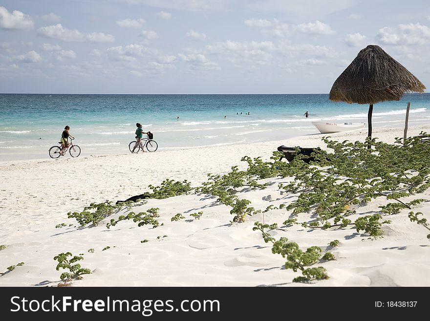 Enjoying Caribbean beach