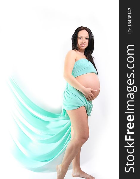 Beautiful pregnant woman expecting a baby boy