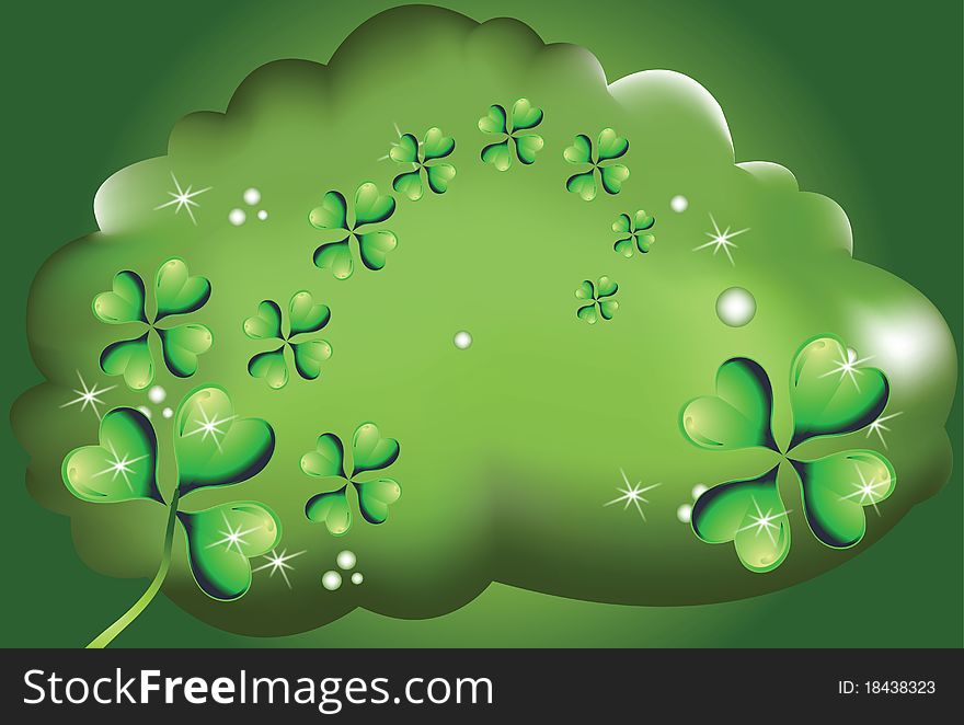 Design for St. Patrick's Day with four leaf clovers