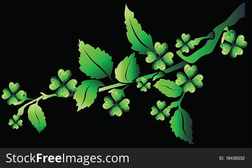 Design for St. Patrick's Day with four leaf clovers