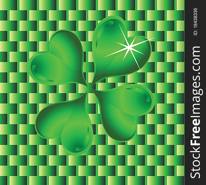 Design for St. Patrick's Day with four leaf clovers