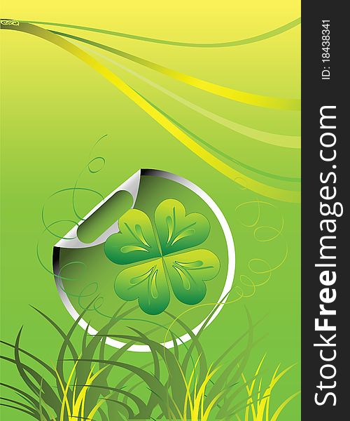 Design for St. Patrick's Day with four leaf clovers