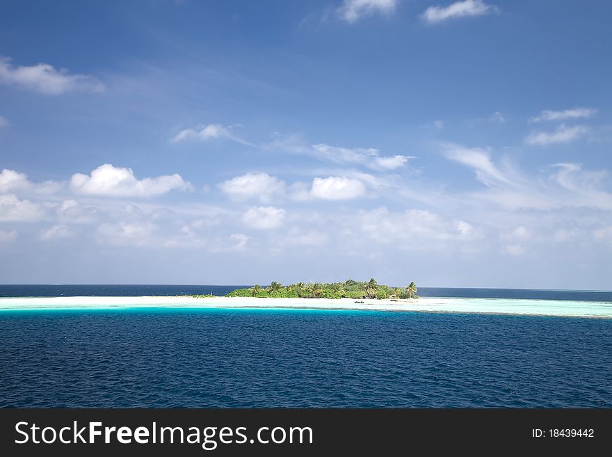 Resort island of Republic of Maldives.
This was taken from cruising boat.