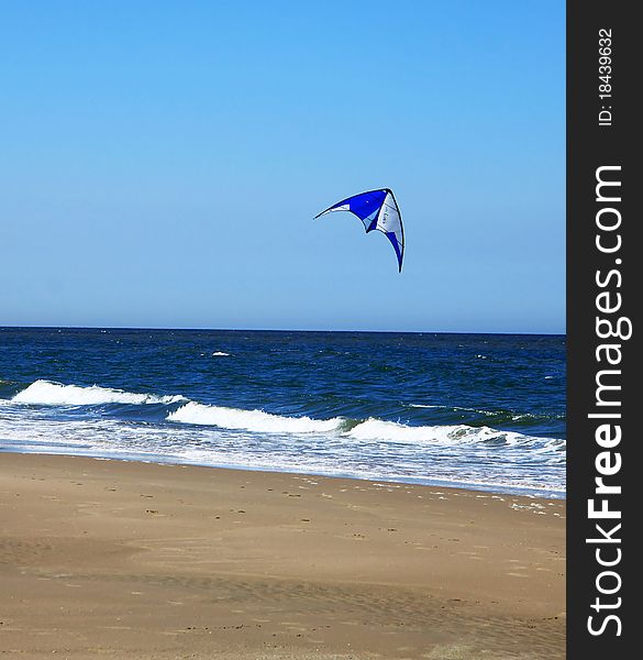 Kite in the sky over the sea