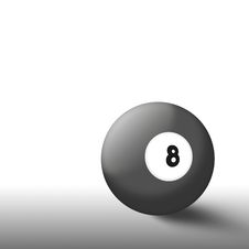 Black Billiard Ball Number Eight Isolated Royalty Free Stock Photography