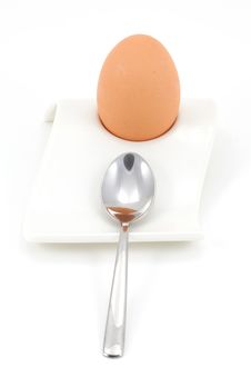 Soft Boiled Egg In Egg Holder With Spoon Royalty Free Stock Photos