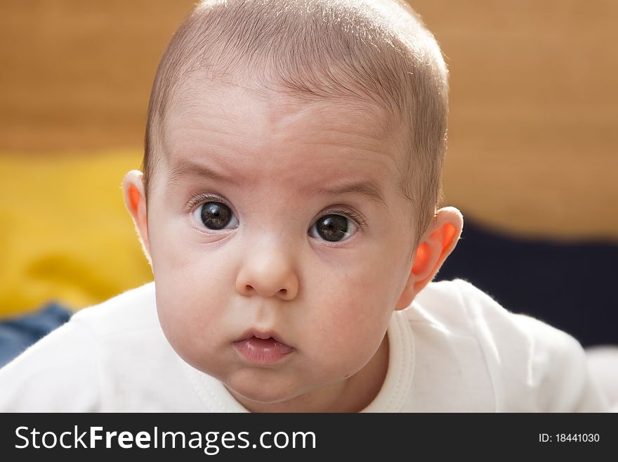 Closeup portrait of adorable baby