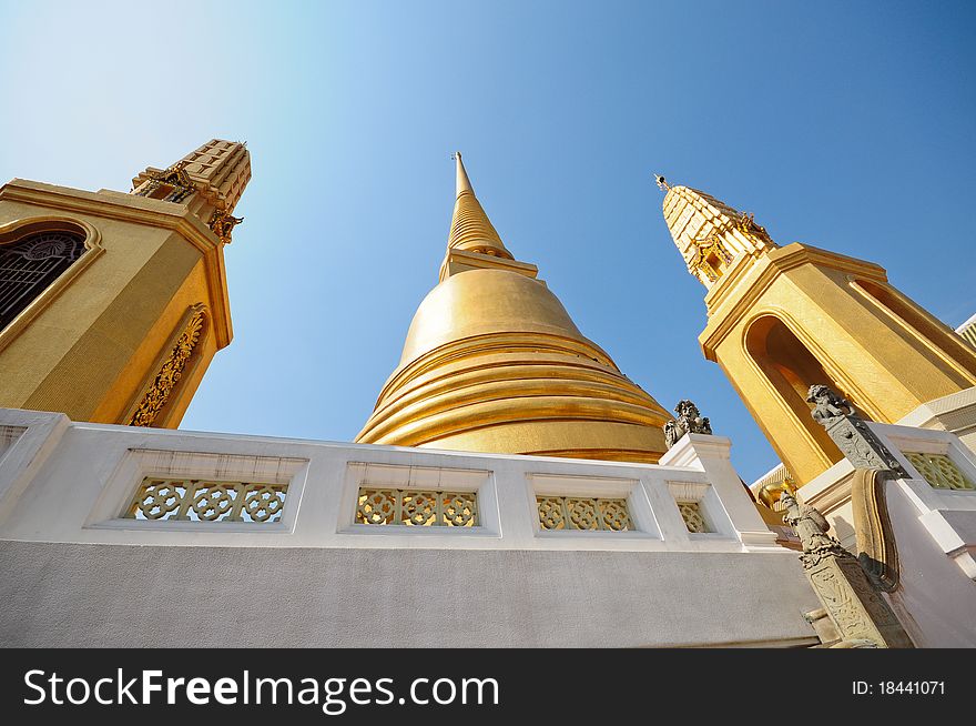 Golden pagoda, Temple in Thailand