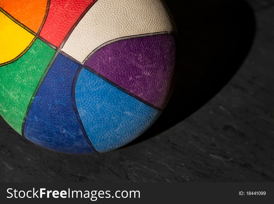 Used colorful basketball witch black lines