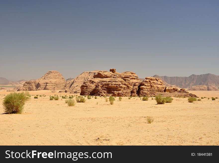 View in ti Wadi Rum desert, Jordan