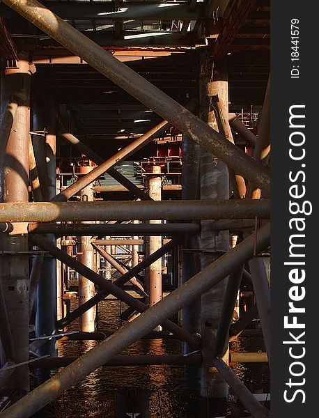 Abstract industrial background under the bridge