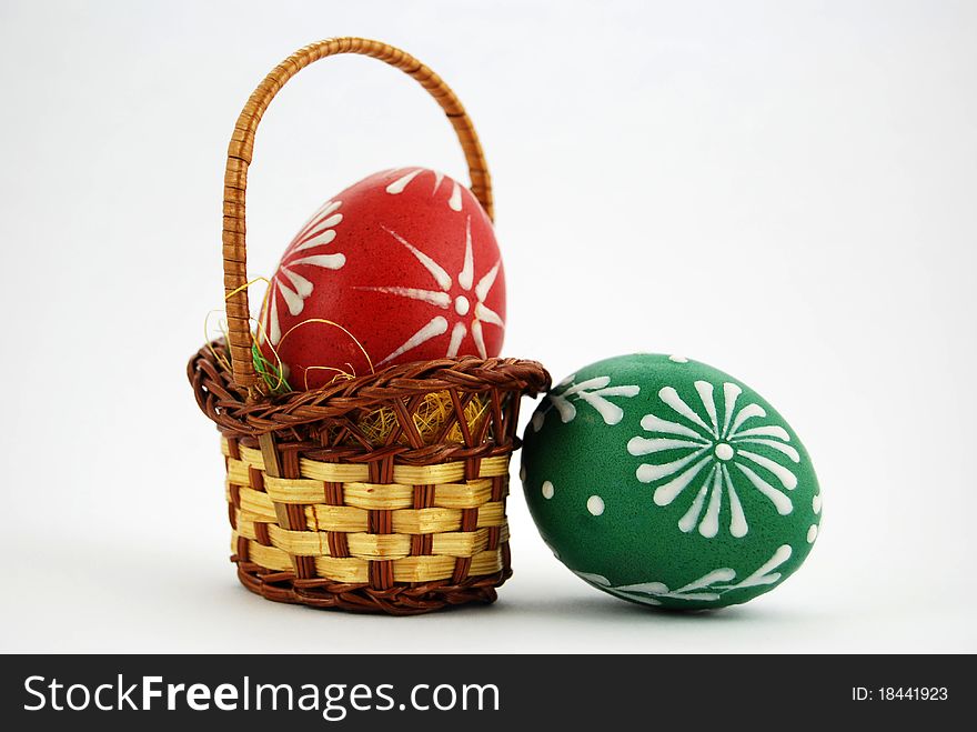 Colors easter eggs on white background. Colors easter eggs on white background