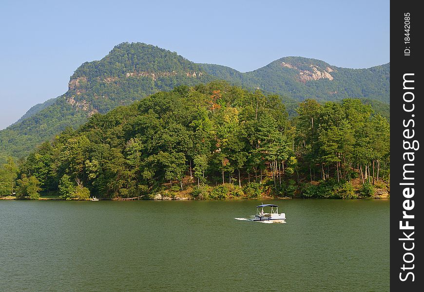 Boat On Mountain Lake