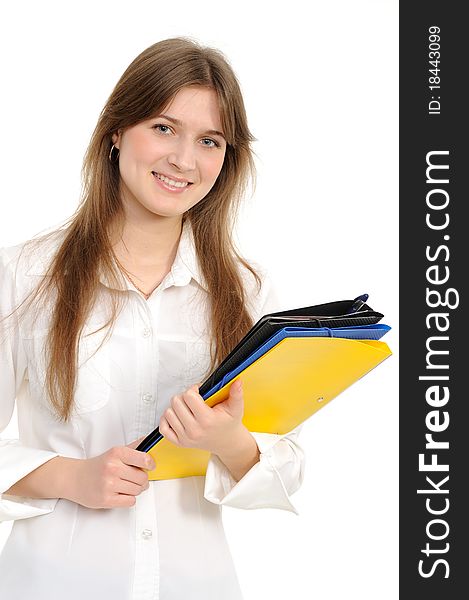 Beautiful Confident Woman With A Folder