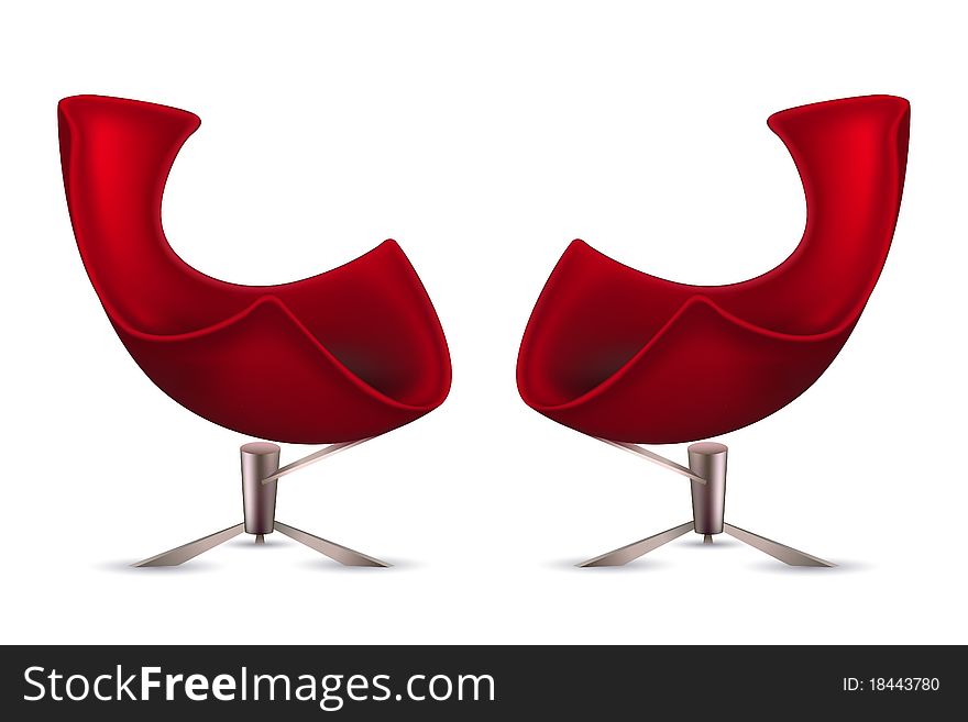 Illustration of pair of chairs on white background