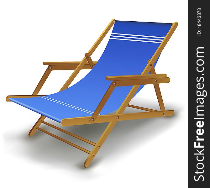 Illustration of colorful beach chair on white background