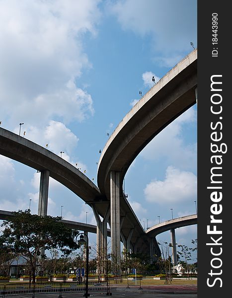 Under the bridge in bangkok