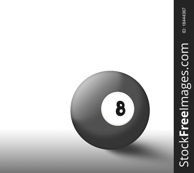 black billiard ball number eight isolated on white