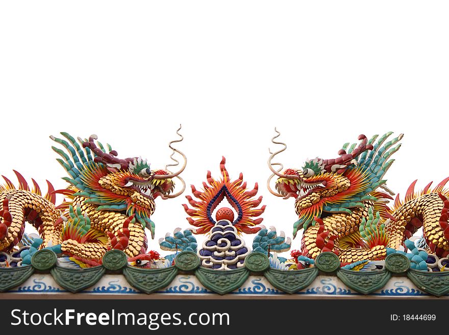 Two Red Dragon At Chinese Church