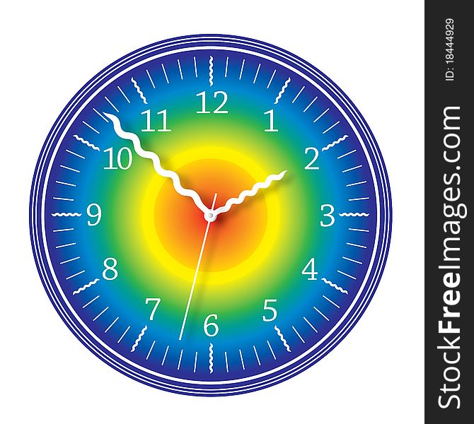 Analog clock with colorful face. Analog clock with colorful face