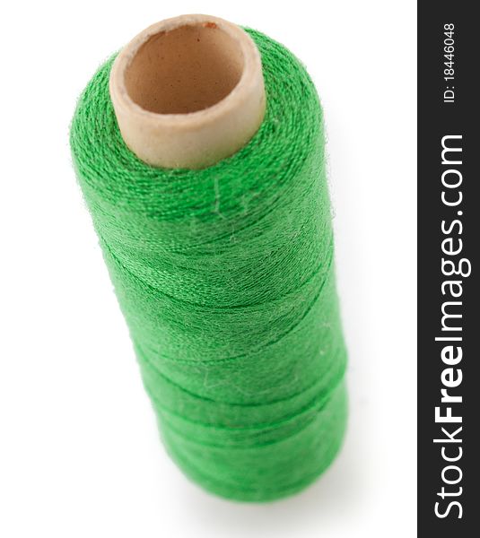 Big gren isolated thread over white background