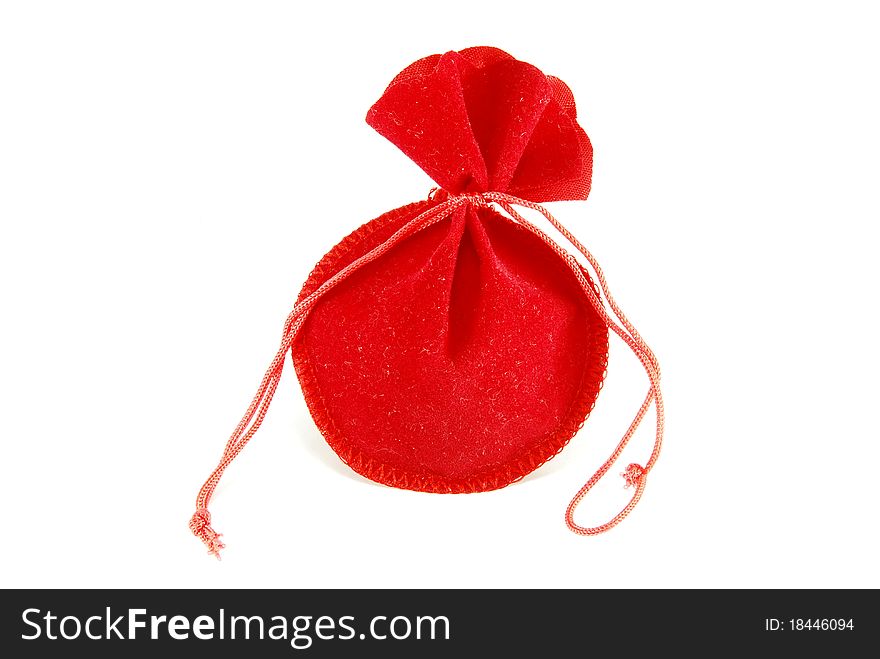 Little red bag isolated on white