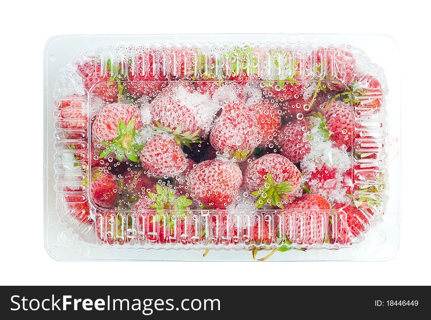 Frozen Strawberries In Closed Box