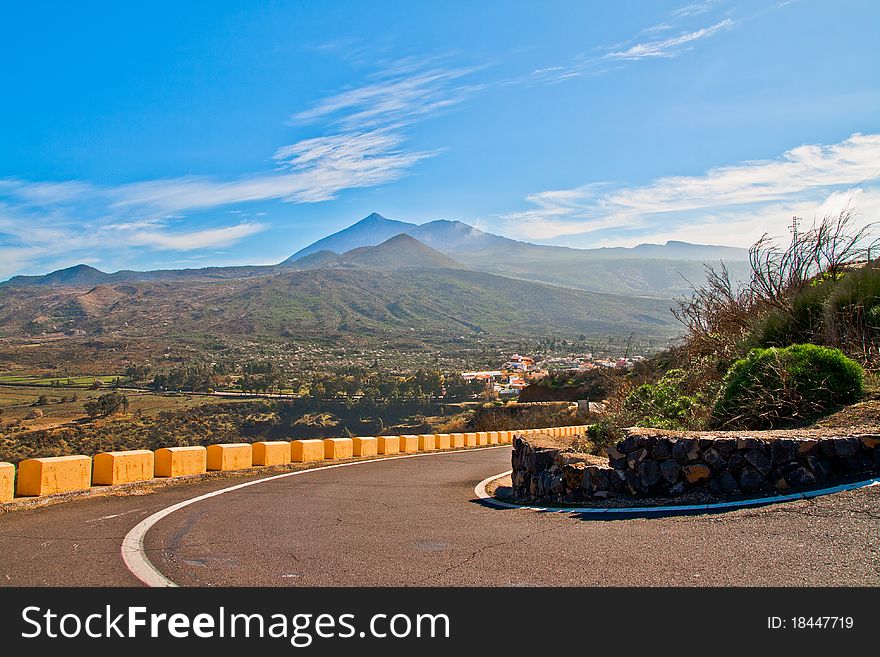 A view from a road of some mountains in Tenerife. A view from a road of some mountains in Tenerife