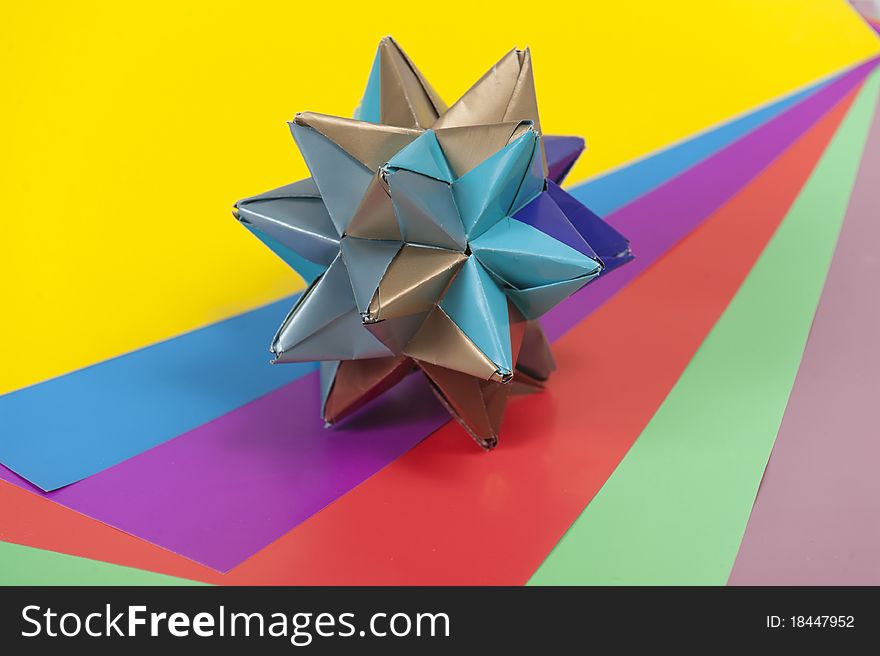 Color paper origami figure art