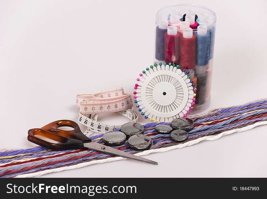 Sewing kit needles thread scissors