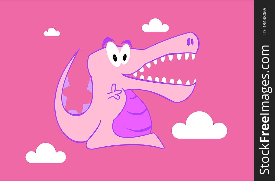 A Colourful Vector Happy Crocodile Illustration. A Colourful Vector Happy Crocodile Illustration