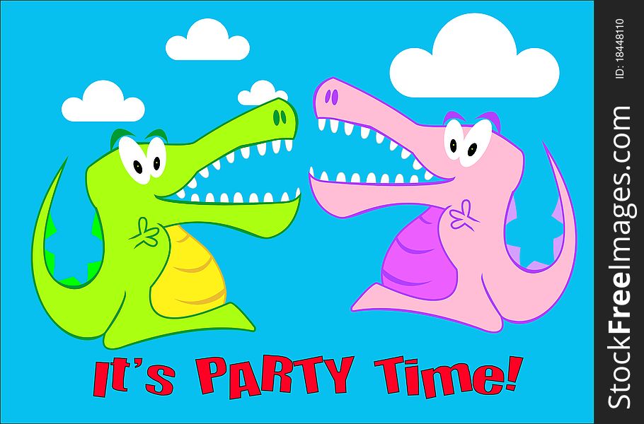 A Snappy Crocodile Party Illustration