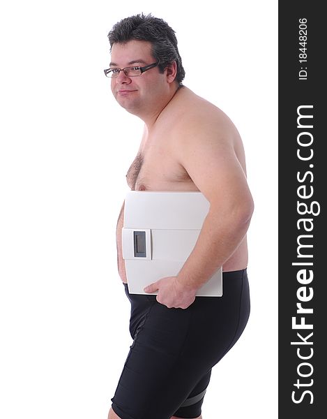 Fat Man Doing Workout