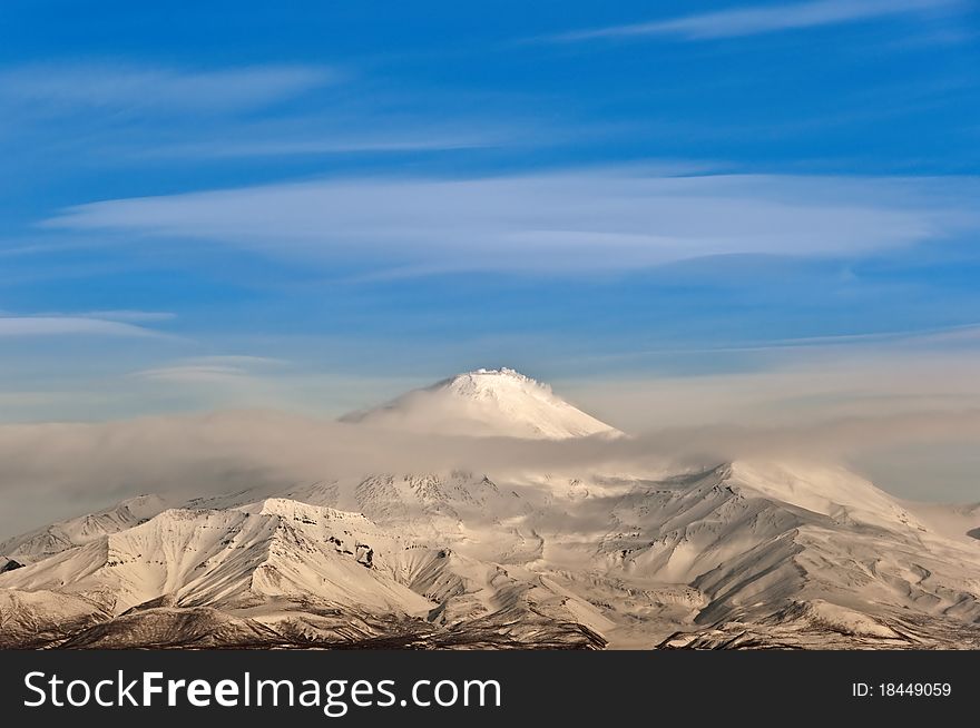 Big Volcano on Kamchatka in Russia