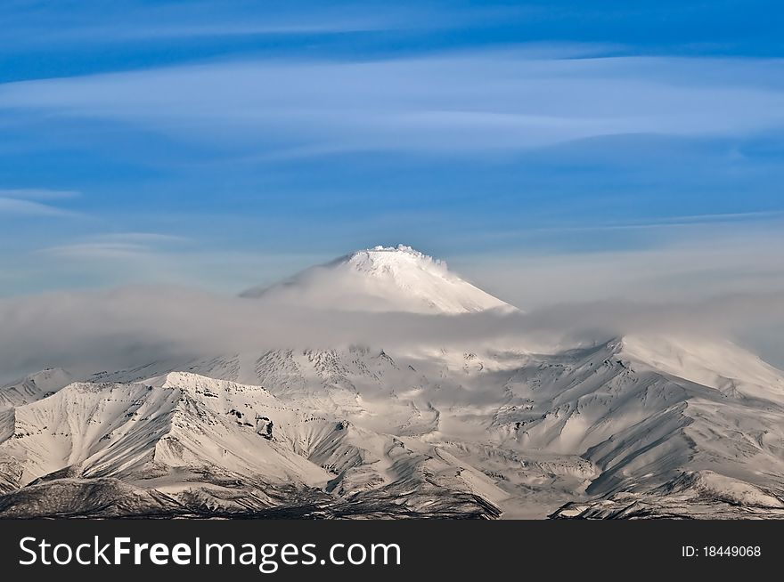 Big Volcano on Kamchatka in Russia