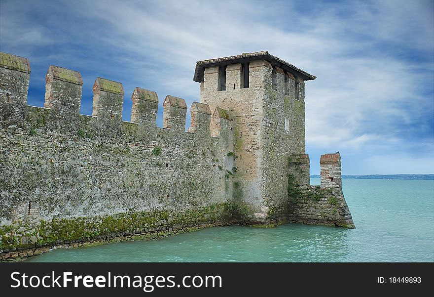 The Scaligero castle in Sirmione on lake Garda, Lombardia, Italia. The Scaligero castle in Sirmione on lake Garda, Lombardia, Italia.