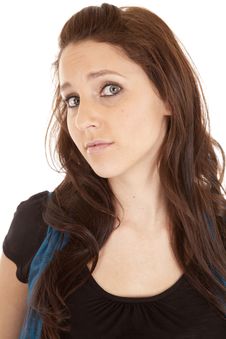Brunette Expression Serious Royalty Free Stock Photos