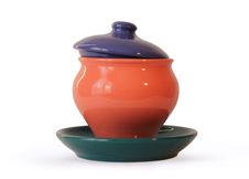 Ceramic Pot With A Lid Royalty Free Stock Photo