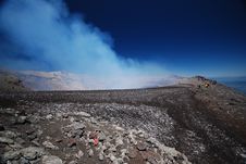 The Top Of A Smoking Active Volcano Royalty Free Stock Photography The Top Of A Smoking Active Volcano Royalty Free Stock Photography