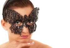 Teenage Girl With Face Mask Royalty Free Stock Image